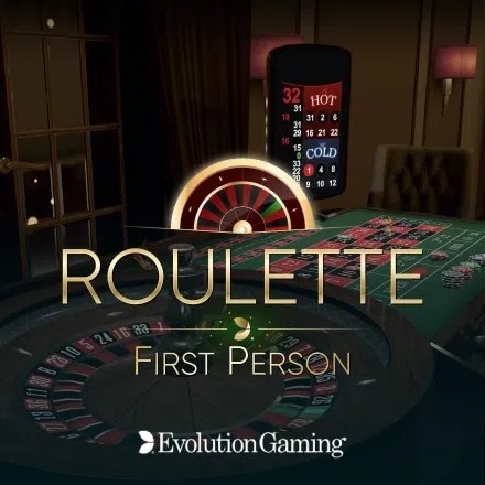 First Person Roulette slot logo by Evolution at 1Redbet