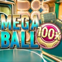 Mega Ball 100x logo – Live Dealer by Evolution at 1Redbet